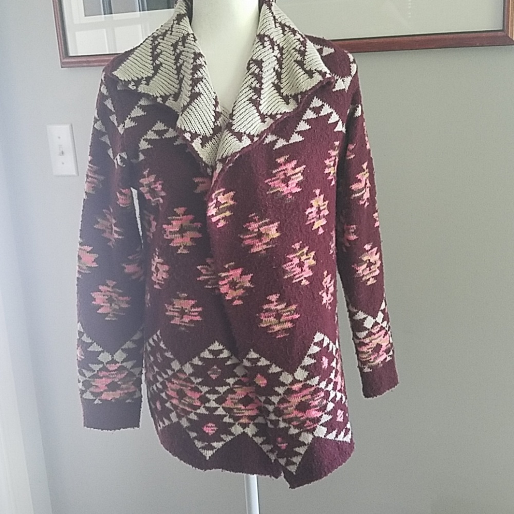 Charlotte Russe Aztec print cardigan size large